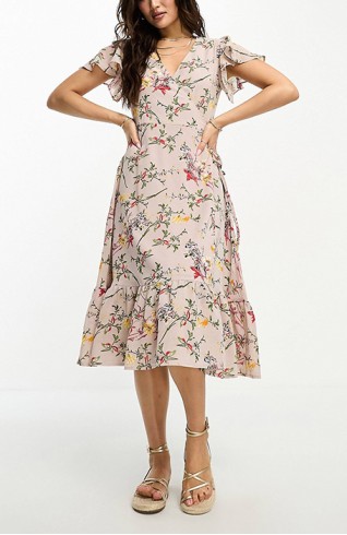 夏日花卉一片式綁帶洋裝