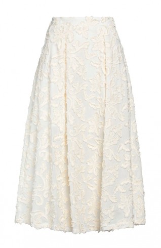 立體花純棉中長裙